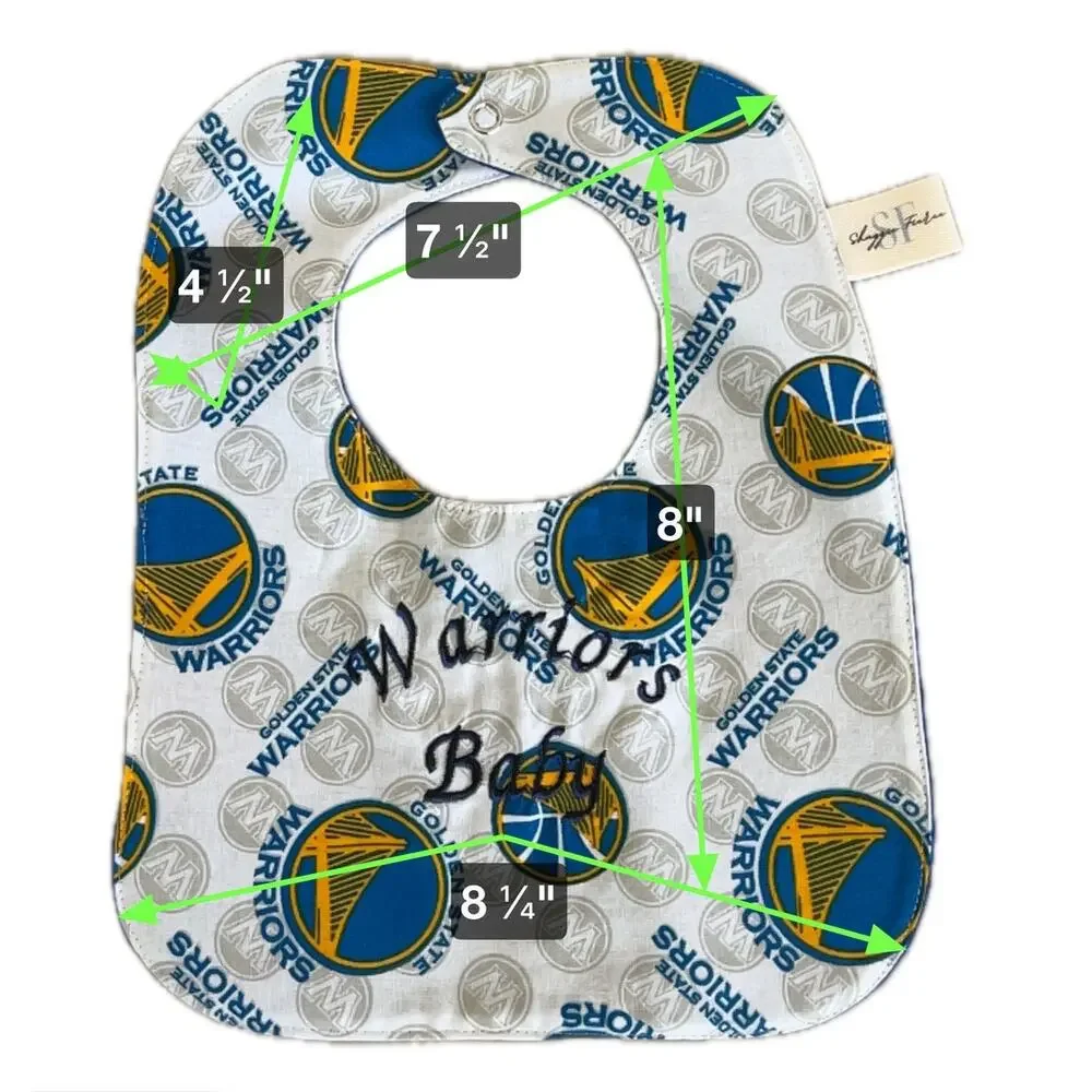 ✨Upcycled Golden State Warriors Baby Bib | Handmade  Reversible | One of a Kind✨